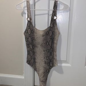 *NWT* Vestique snakeskin print o-ring strap bodysuit